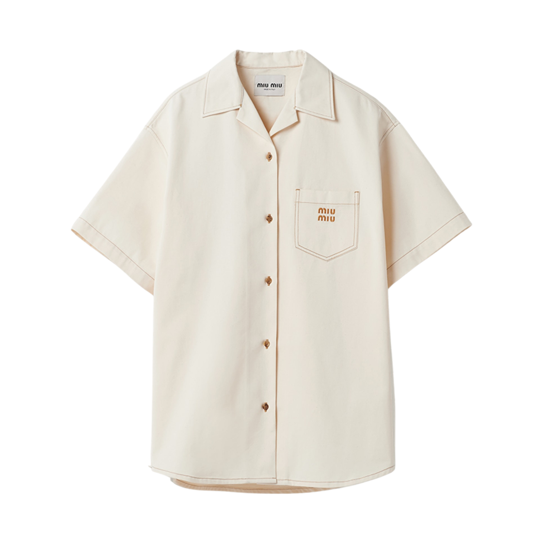 (W) 미우 미우 데님 미니 드레스 내츄럴((W) Miu Miu Denim Mini Dress Natural) - 1