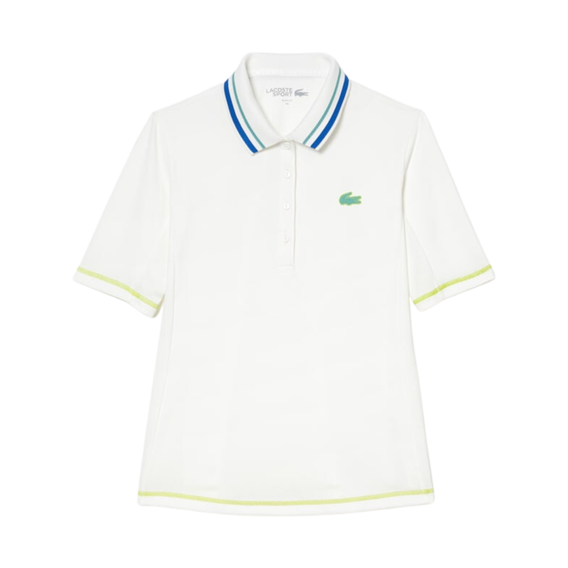 (W) 라코스테 사이드 메쉬 폴로 화이트((W) Lacoste Side Mesh Polo White) - 1