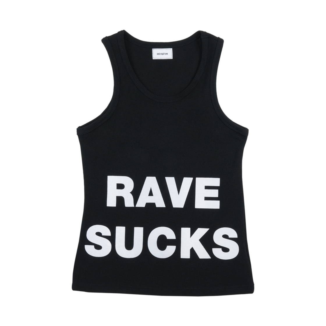 스몰스튜핏튠즈 레이브 와플 탱크 탑 블랙(smallstupidtunes Rave Waffle Tank Top Black)