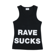 smallstupidtunes Rave Waffle Tank Top Black