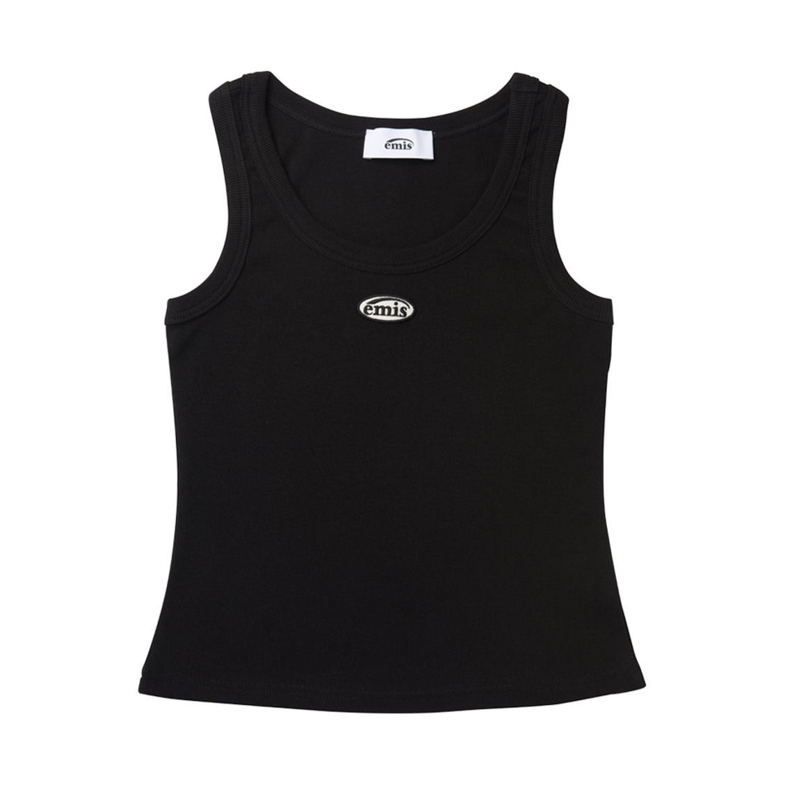(W) 이미스 미니 와펜 슬리브리스 탑 블랙((W) Emis Mini Wappen Sleeveless Top Black)