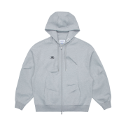 Ader Error Nolc Logo Hoodie Zip-Up Grey