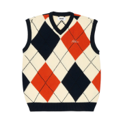 Palace Argyle Knit Vest Navy Orange - 23FW