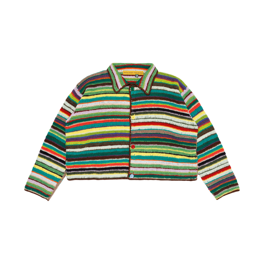 CP09CS001 Cactus Plant Flea Market Crochet Knit Cardigan Green