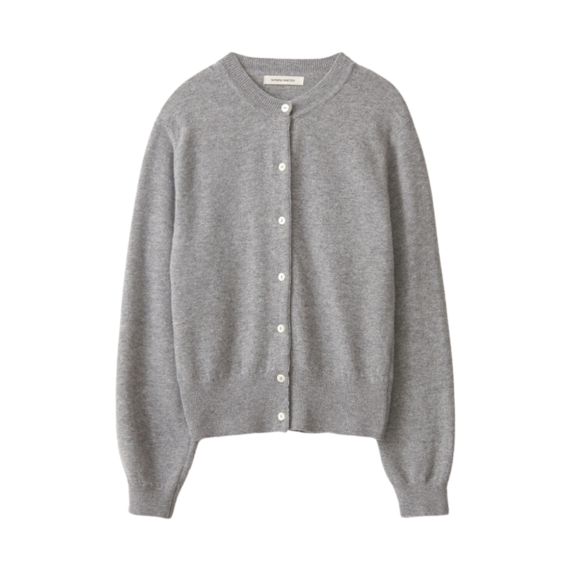 (W) 낫띵 리튼 에밋 울 라운드 가디건 그레이((W) Nothing Written Emitt Wool Round Cardigan Gray)