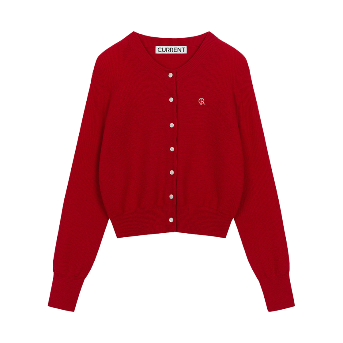 커렌트 울 캐시미어 라운드넥 가디건 레드(Current Wool Cashmere Round Neck Cardigan Red)