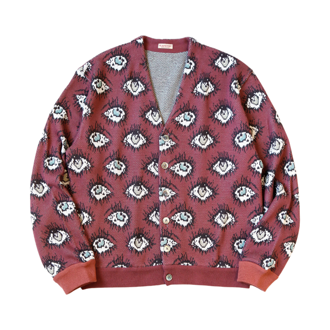 캐피탈 8G 자카드 니트 스피크이지 패턴 숏 가디건 엔진