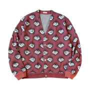 Kapital 8G Jacquard Knit Speakeasy Pattern Short Cardigan Engine