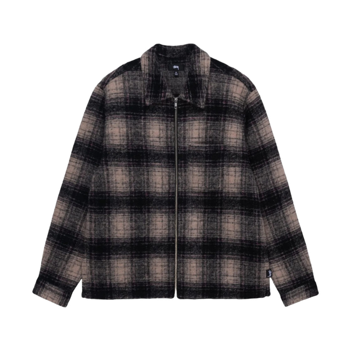 스투시 울 플레이드 집 셔츠 라일락(Stussy Wool Plaid Zip Shirt Lilac) - 1