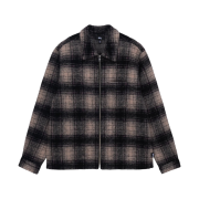 Stussy Wool Plaid Zip Shirt Lilac
