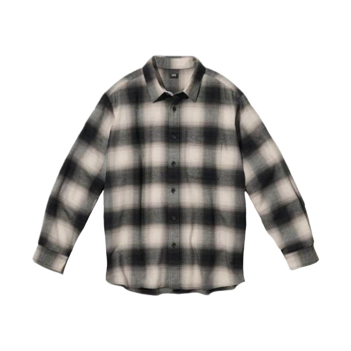 유니클로 플란넬 체크 롱슬리브 셔츠 블랙 - KR