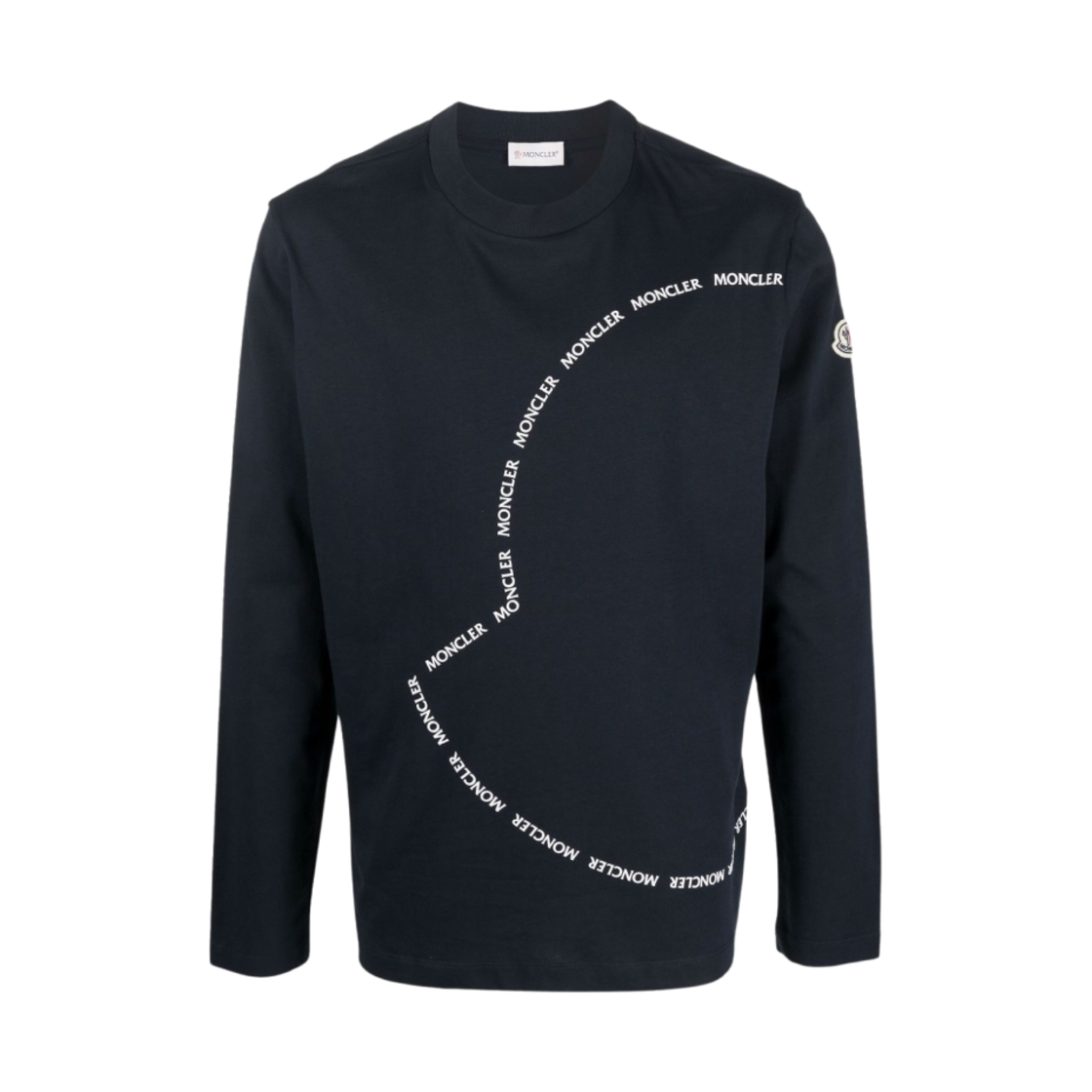 몽클레르 로고 아웃라인 롱 슬리브 티셔츠 나이트 블루 - 22SS(Moncler Logo Outline Long Sleeve T-shirt Night Blue - 22SS) - 1