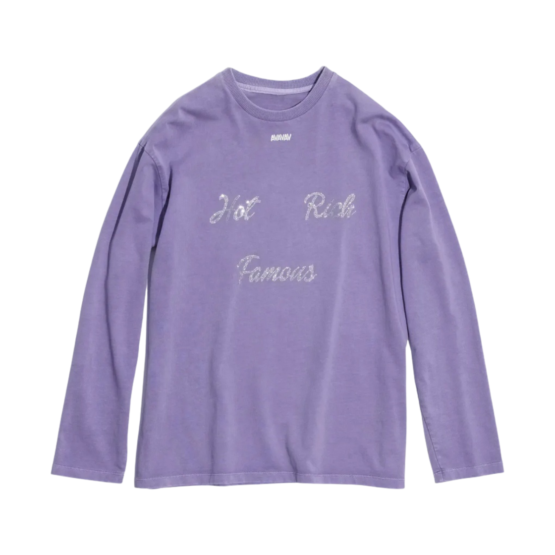 아바바스 티셔츠 롱 슬리브 핫 리치 페이머스 퍼플(Avavav T-shirt Long Sleeve Hot Rich Famous Purple)