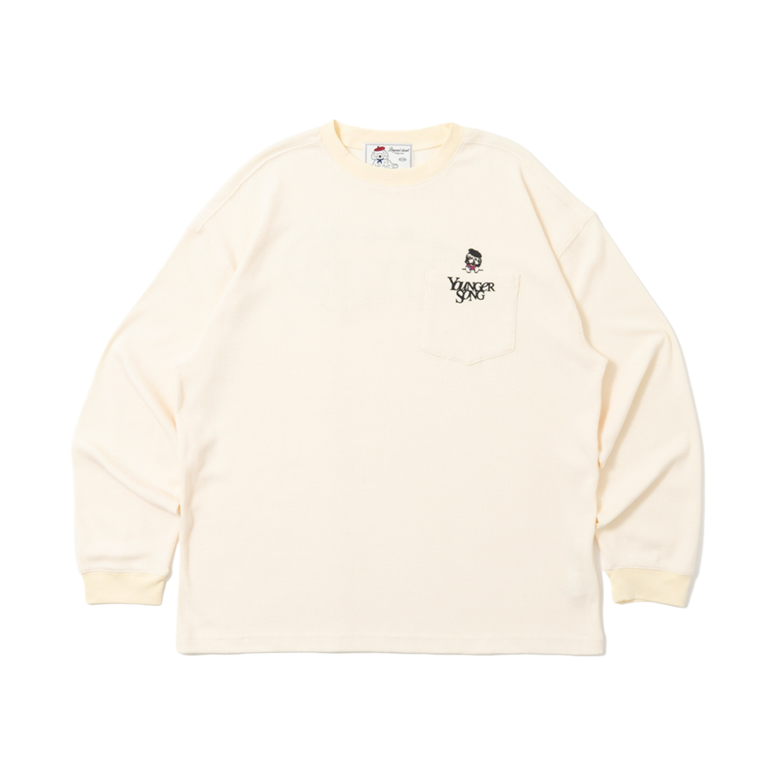 비욘드클로젯 X 영거송 와플 롱 슬리브 티셔츠 아이보리(Beyond Closet X Younger Song Waffle Long Sleeve T-Shirt Ivory)