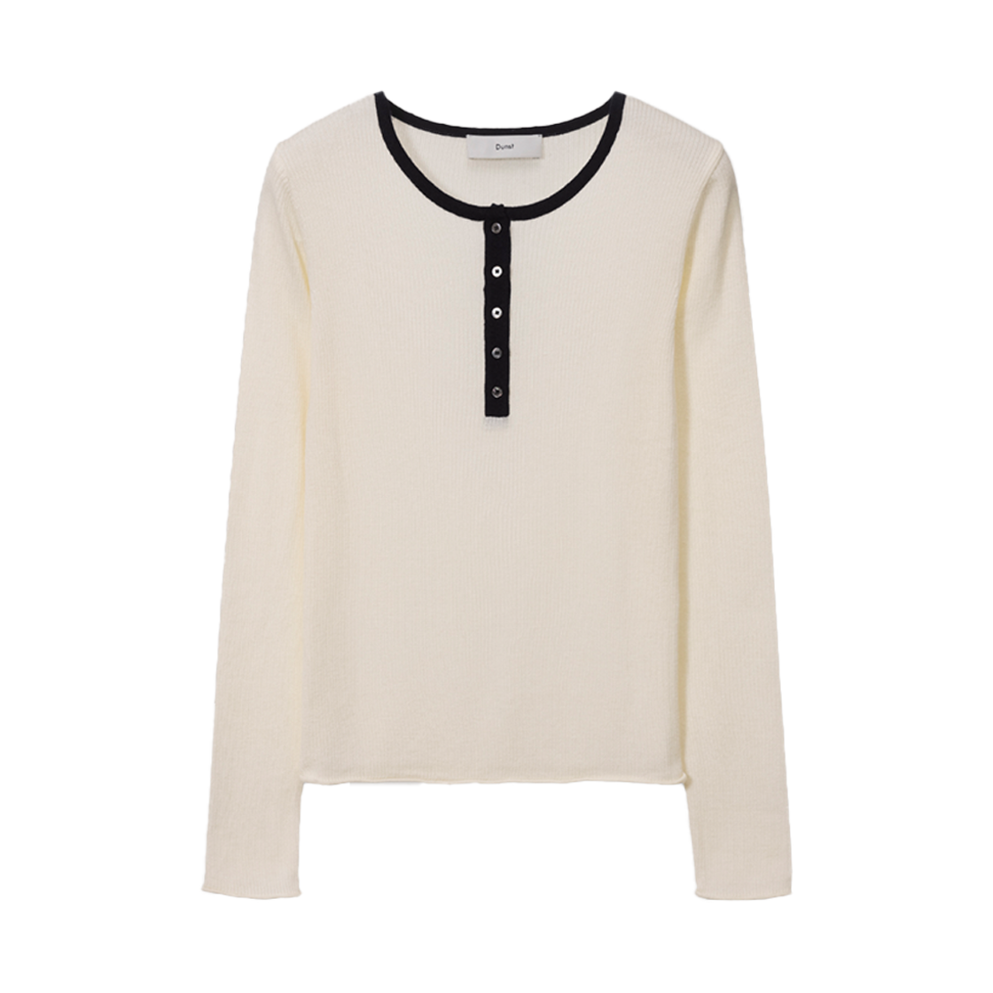UDSW5A205CR Dunst Buttoned Round-Neck Knit Top Cream
