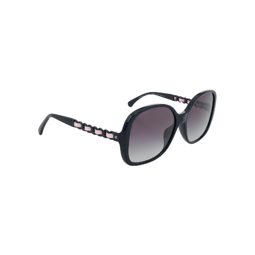 ITEI4CU3F4RP Chanel Chain Temple Sunglasses Black/Pink