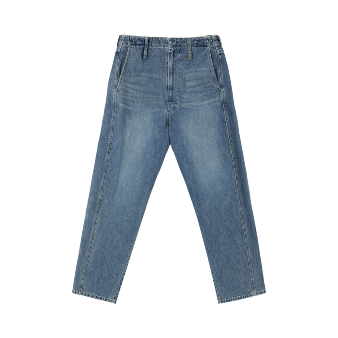 W243PT22983L Wooyoungmi Curved Wide Denim Pants Blue - 24FW