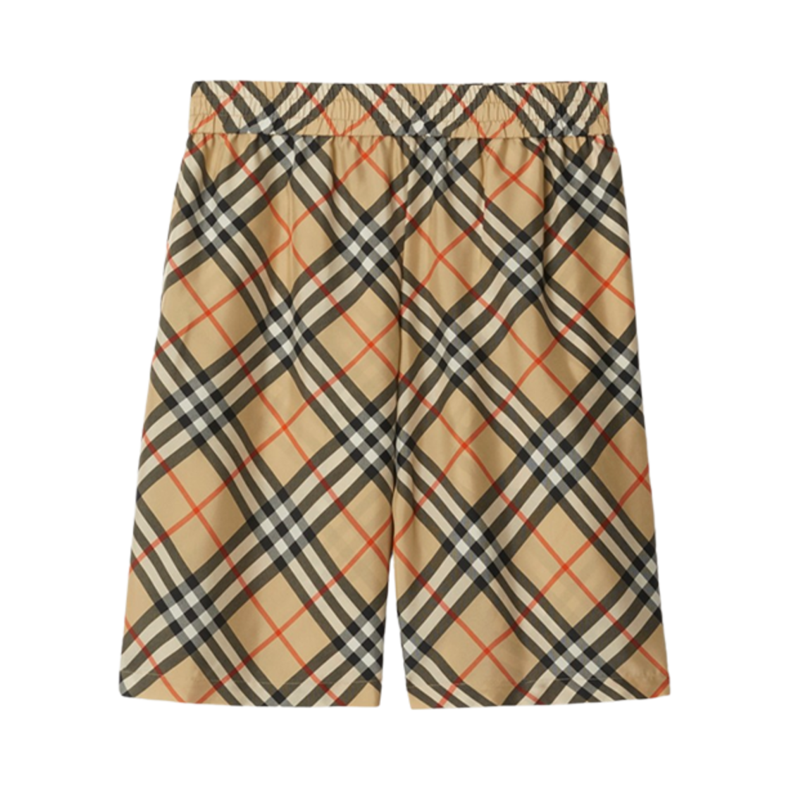 8091199 Burberry Check Silk Shorts Sand