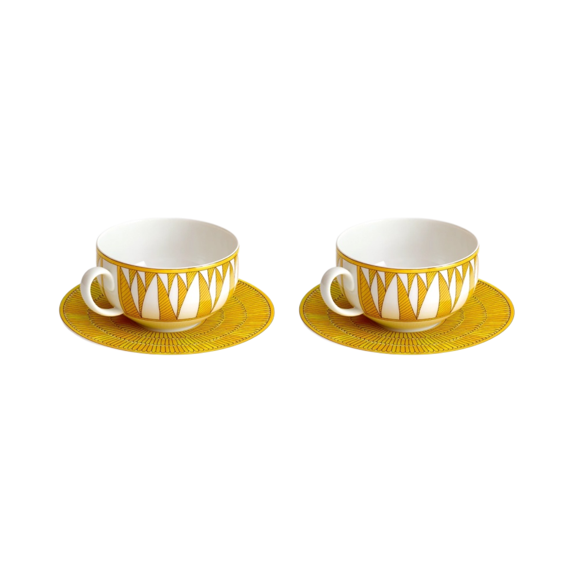 에르메스 쏠레이 데르메스 브렉퍼스트 컵 & 소서 옐로우 (2개 세트)(Hermes Soleil d'Hermes Breakfast Cup & Saucer Yellow (Set of 2)) - 2