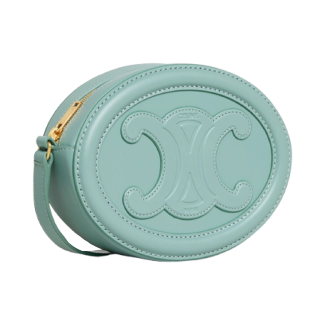 셀린느 스무스 카프스킨 크로스바디 오발 퍼스 레더 트리옹프 아이스 민트(Celine Crossbody Oval Purse Cuir Triomphe in Smooth Calfskin Ice Mint) - 2