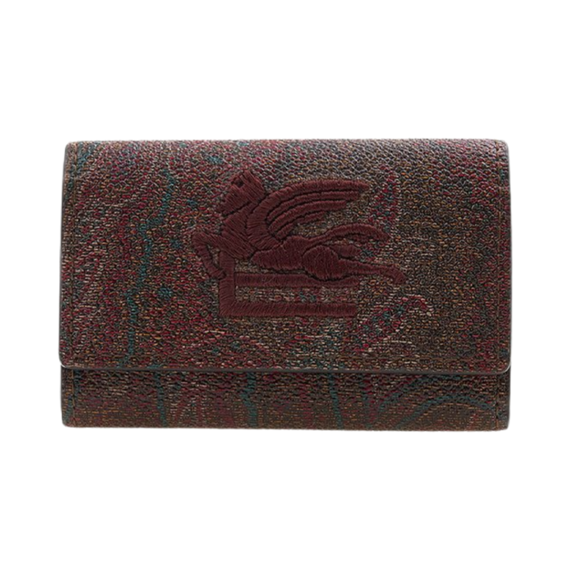 1P0497863600 Etro Paisley Key Wallet Brown Bordeaux