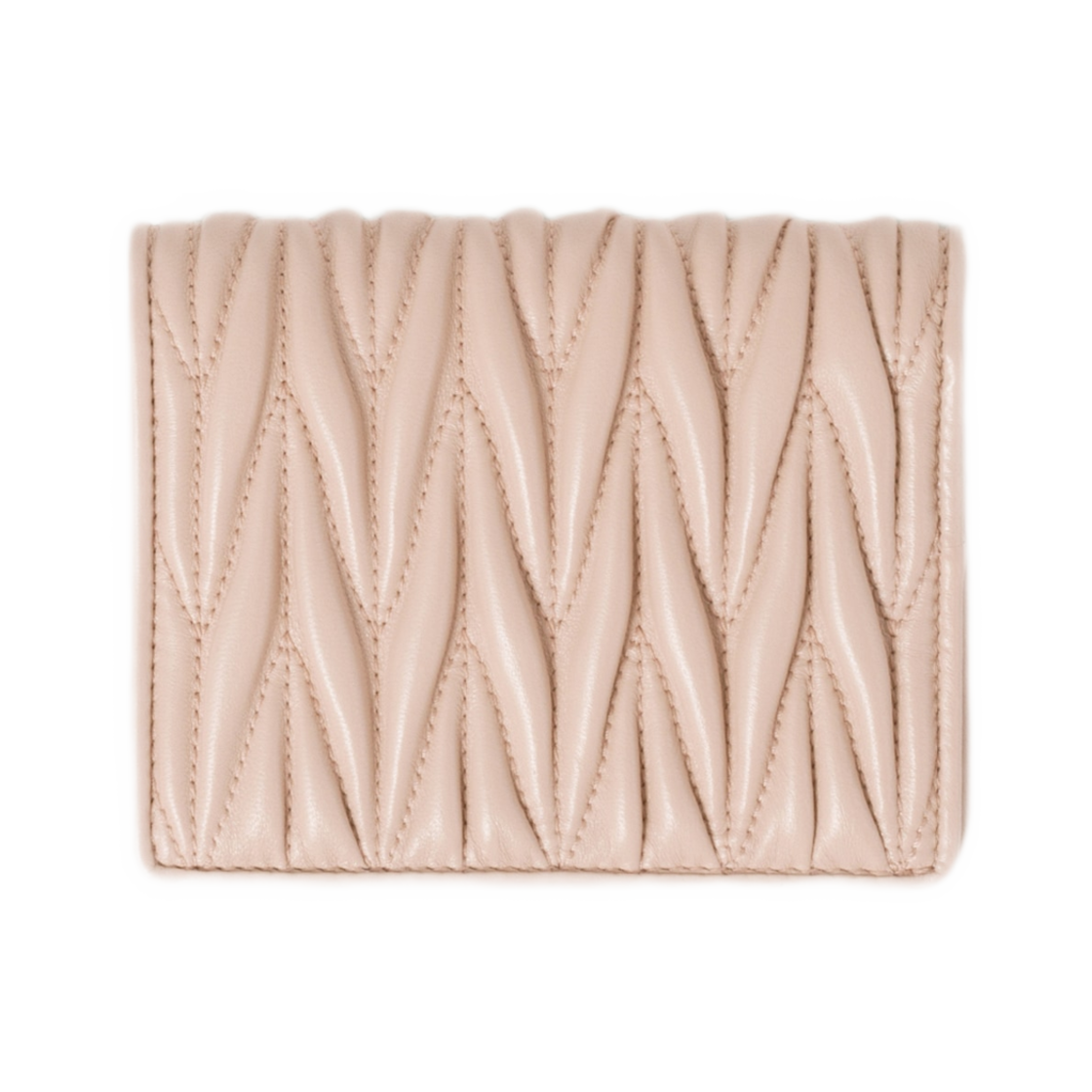 미우 미우 마테라쎄 나파 레더 월렛 파우더 핑크(Miu Miu Matelassé Nappa Leather Wallet Powder Pink) - 2