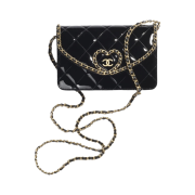Chanel Wallet on Chain Patent Calfskin & Gold Black