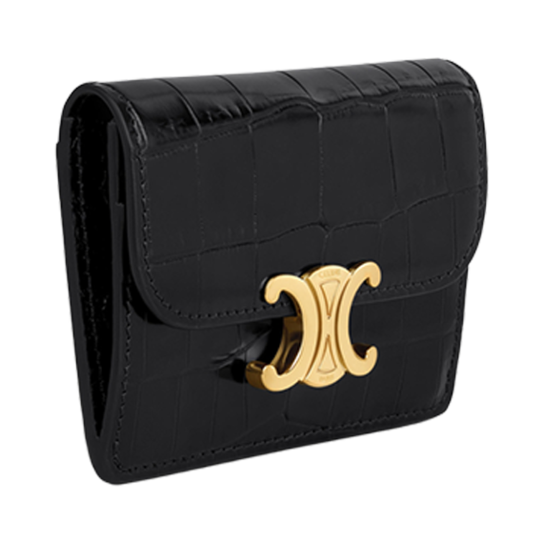 셀린느 카드 홀더 플랩 트리옹프 닐로티커스 크로커다일 블랙(Celine Card Holder with Flap Triomphe in Niloticus Crocodile Black) - 2