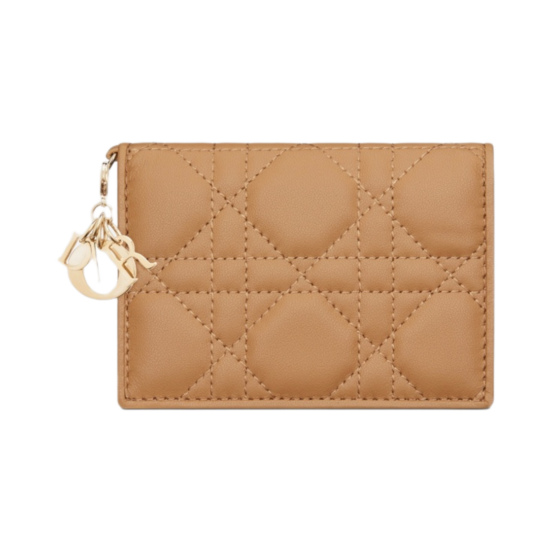 디올 레이디 플랩 카드 홀더 미디움 탄 까나쥬 램스킨(Dior Lady Flap Card Holder Medium Tan Cannage Lambskin) - 1