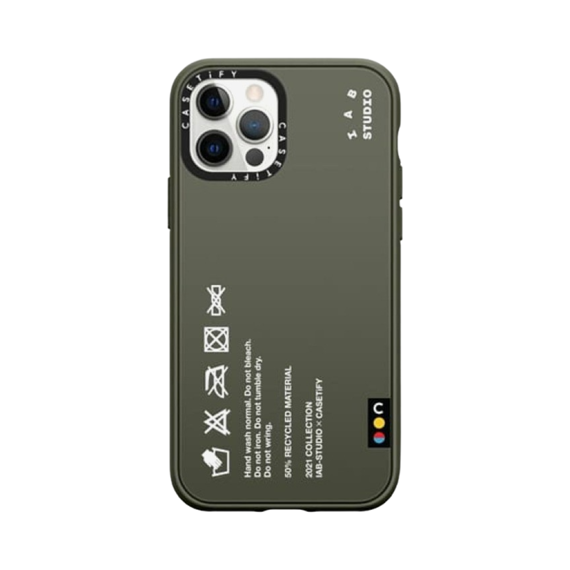 케이스티파이 x 아이앱 스튜디오 아이폰 매트 클로스 태그 케이스 올리브(Casetify x IAB Studio iPhone Matte Cloth Tag Case Olive) - 1