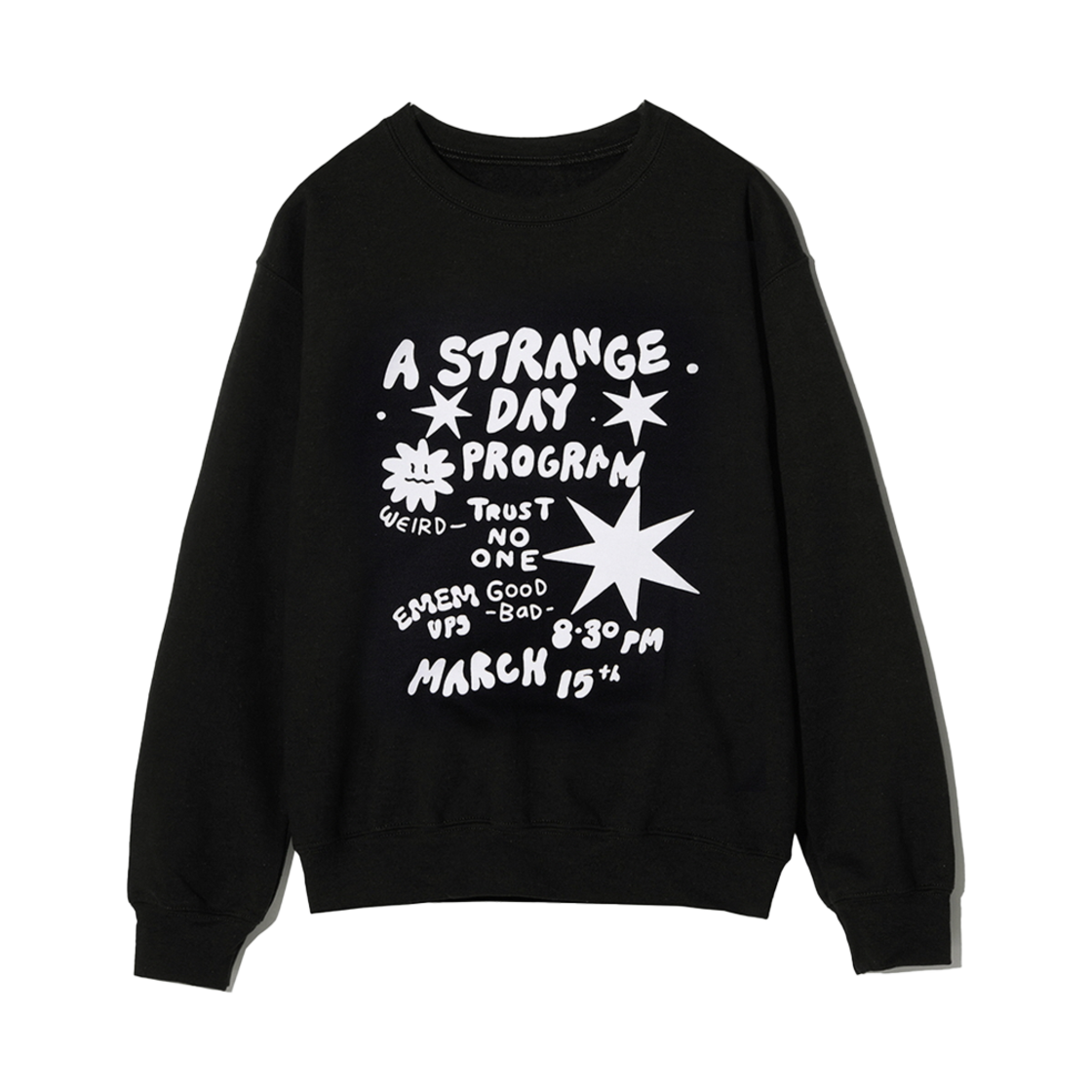 12000_BKC Gildan X EMEM Strange Day Crewneck Black