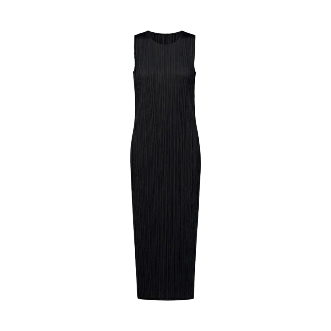 (W) 플리츠 플리즈 이세이 미야케 베이직 스트레이트 롱 드레스 블랙((W) Pleats Please Issey Miyake Basics Straight Long Dress Black)