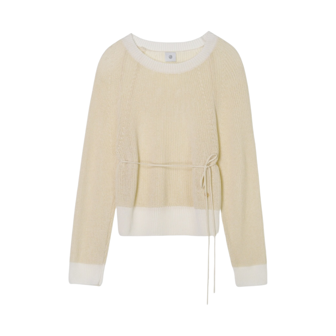 - (W) Umer Raglan Linen Knit Combi Light Beige