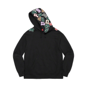 Supreme Scattered Applique Hooded Sweatshirt Black - 22FW