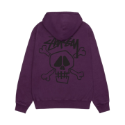 Stussy Skull & Bones Pigment Dyed Hoodie Purple