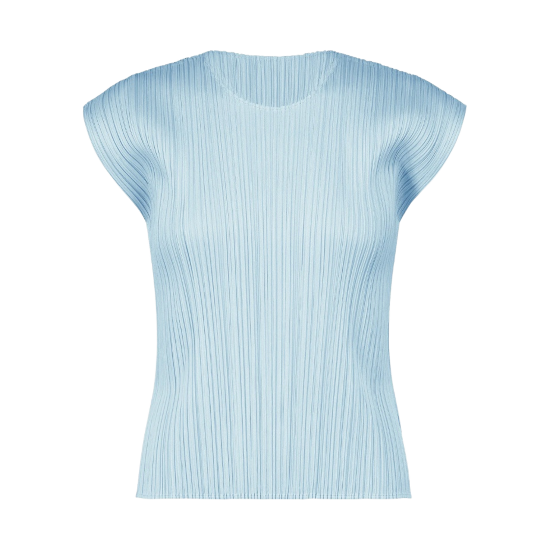 (W) 플리츠 플리즈 이세이 미야케 MC 준 프렌치 슬리브 탑 페일 블루((W) Pleats Please Issey Miyake MC June French Sleeve Top Pale Blue) - 1