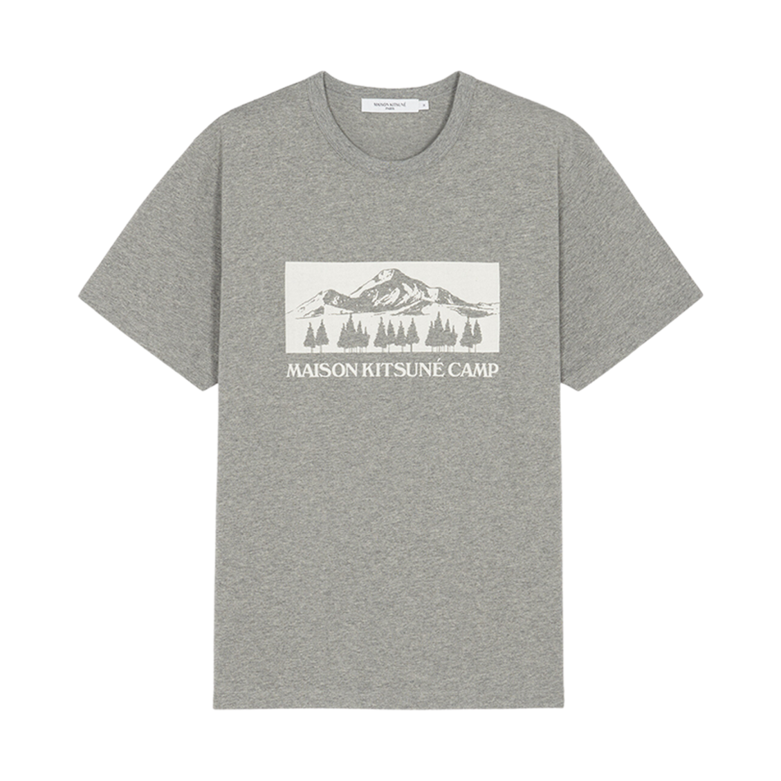 메종 키츠네 마운틴 캠프 클래식 티셔츠 그레이 멜란지(Maison Kitsune Moutain Camp Classic T-Shirt Grey Melange) - 1
