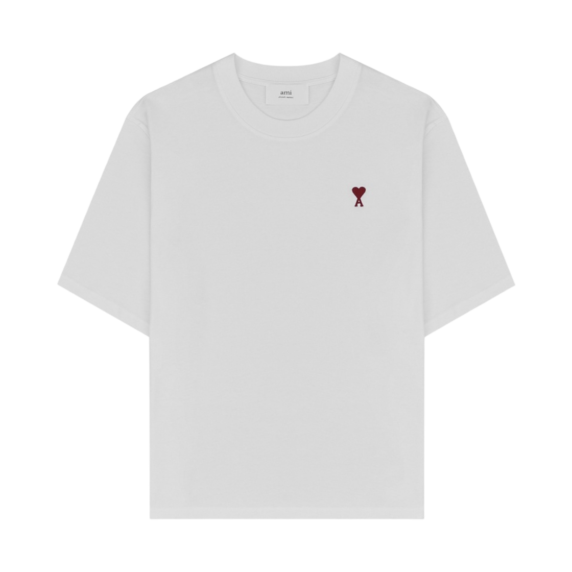 아미 스몰 하트 로고 박시 핏 티셔츠 화이트(AMI de Coeur Boxy Fit T-Shirt White)