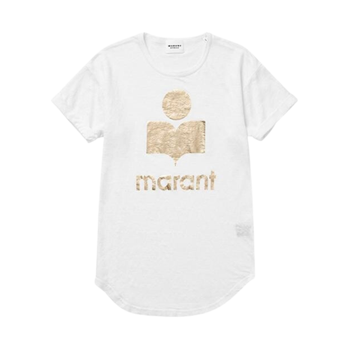 TS0004FA-A1N10E-WHLG (W) Isabel Marant Koldi Logo T-Shirt White Light Gold - 24SS
