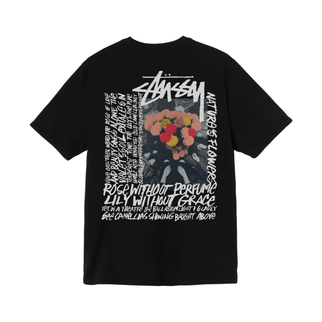 스투시 카멜리아 피그먼트 다이드 티셔츠 블랙
