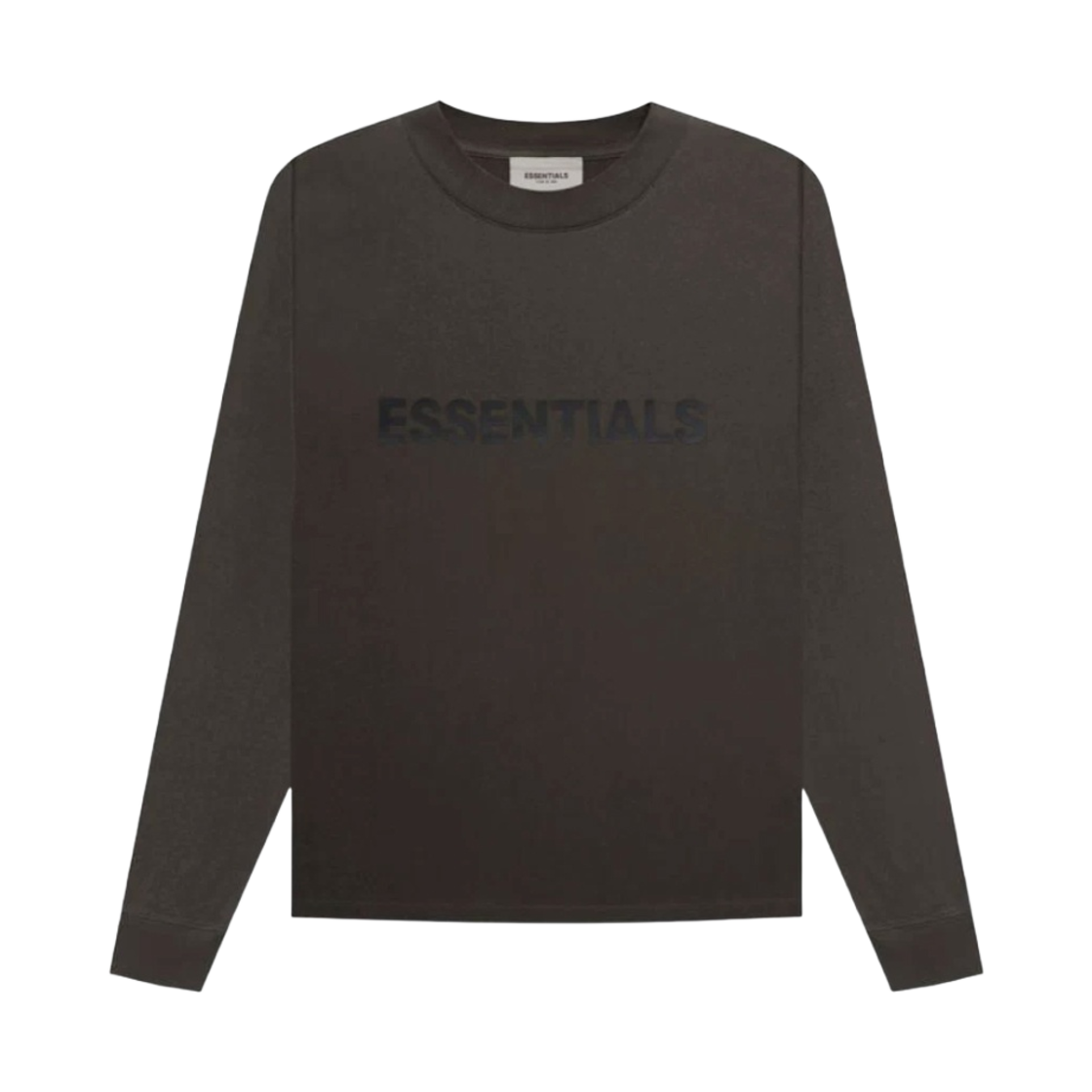 에센셜 3D 실리콘 아플리케 박시 롱슬리브 티셔츠 웨더드 블랙 - 20FW