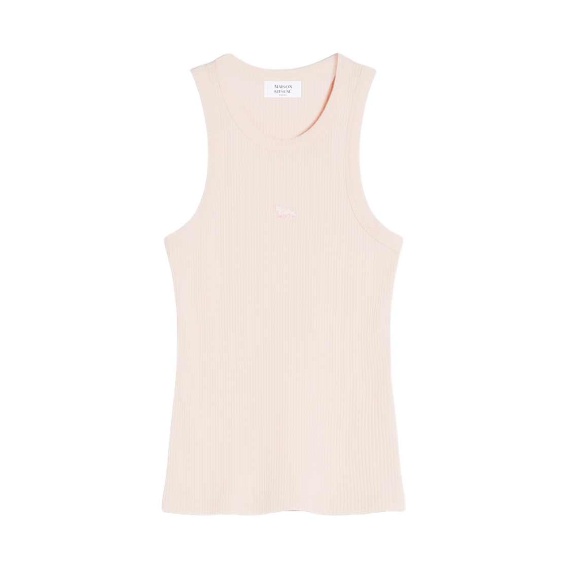 OW00604KJ0134-0169 (W) Maison Kitsune Baby Fox Patch Ribbed Tank Top Pale Pink