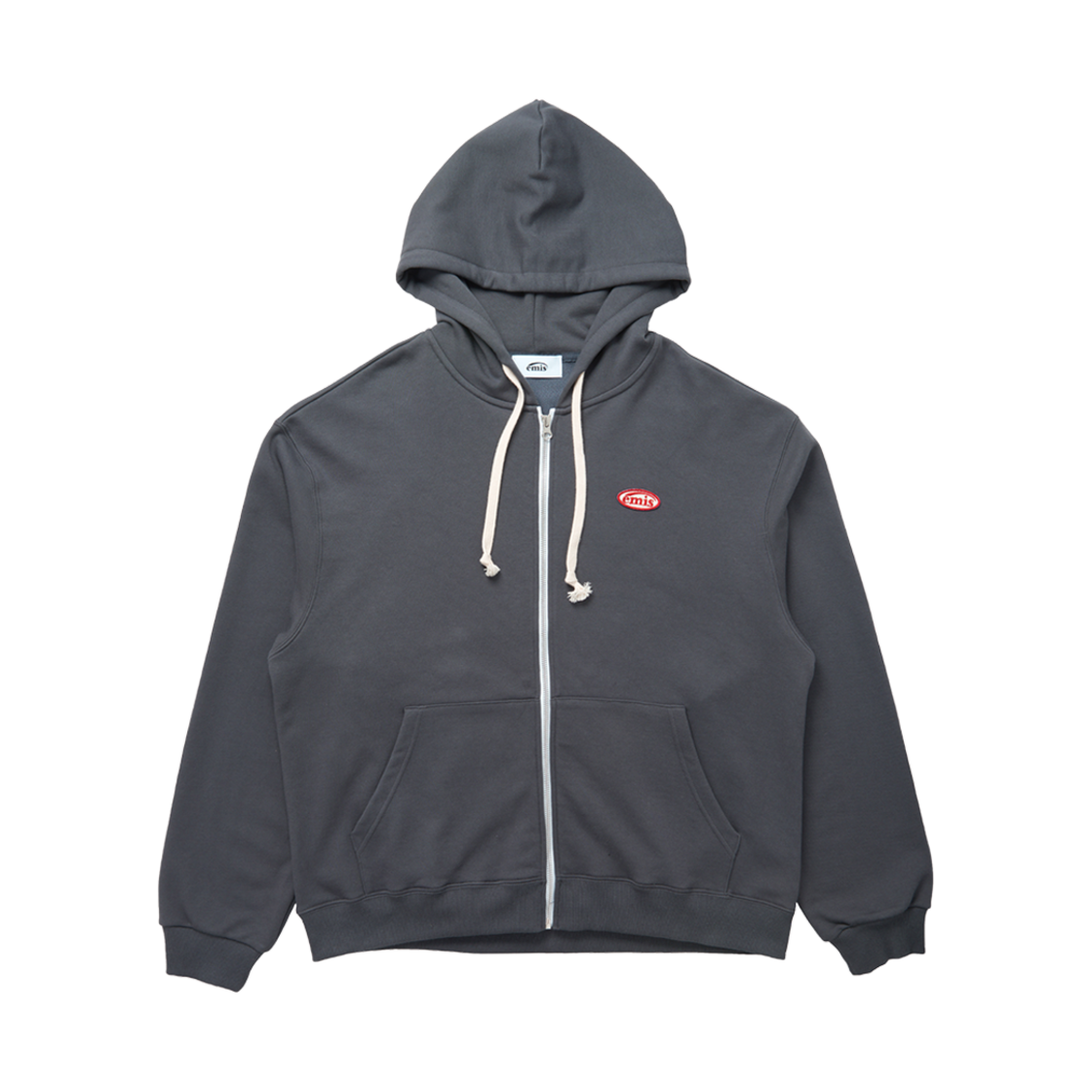 (W) 이미스 미니 와펜 집 후드 차콜((W) Emis Mini Wappen Zip Hoodie Charcoal)