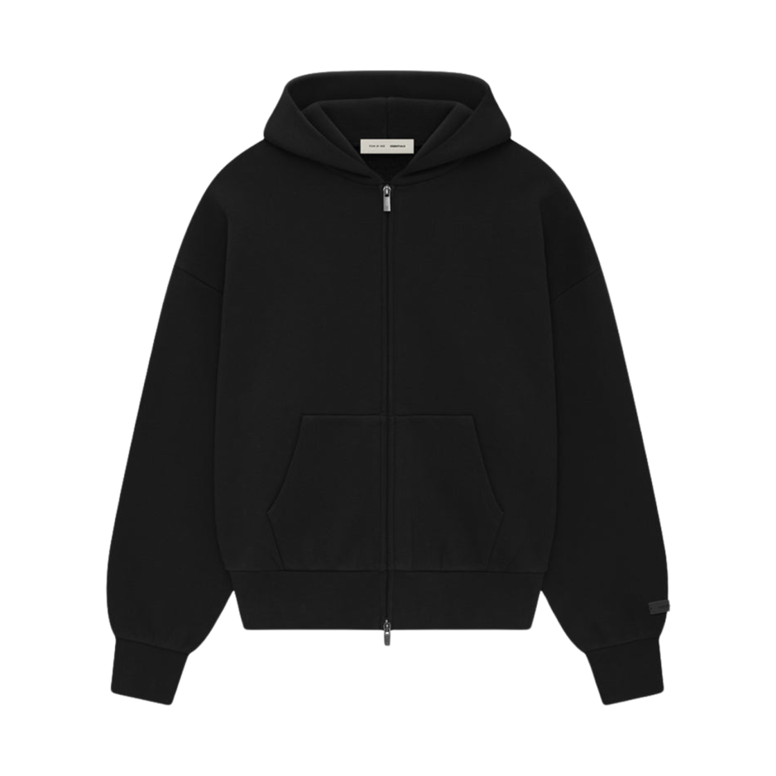 에센셜 클래식 풀 집업 후드 제트 블랙 - 25SS(Essentials Classic Full Zip Up Hoodie Jet Black - 25SS)