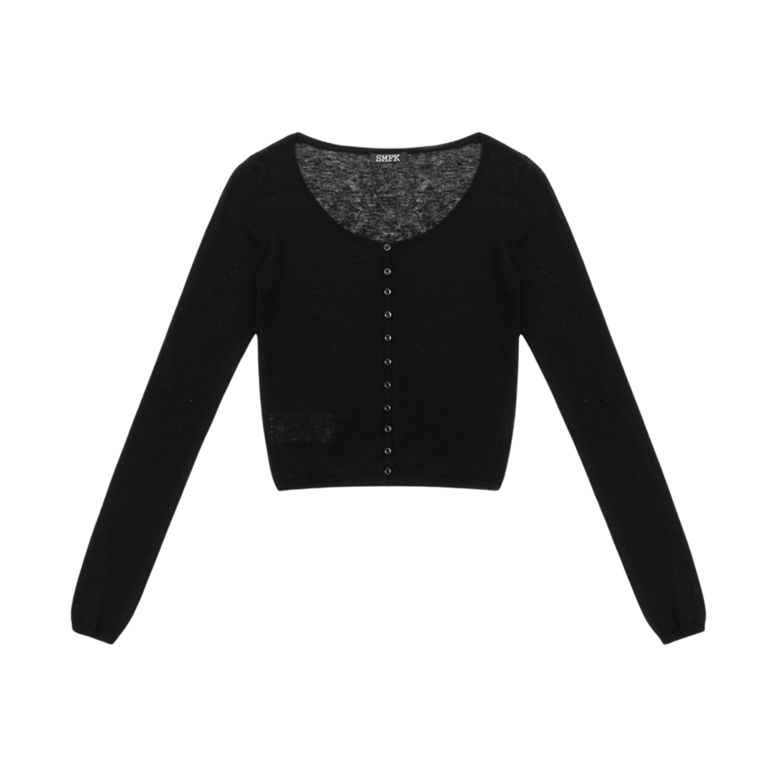 (W) 에스엠에프케이 컴패스 클래식 울 니트 가디건 블랙((W) SMFK Compass Classic Woolen Knitted Cardigan Black)