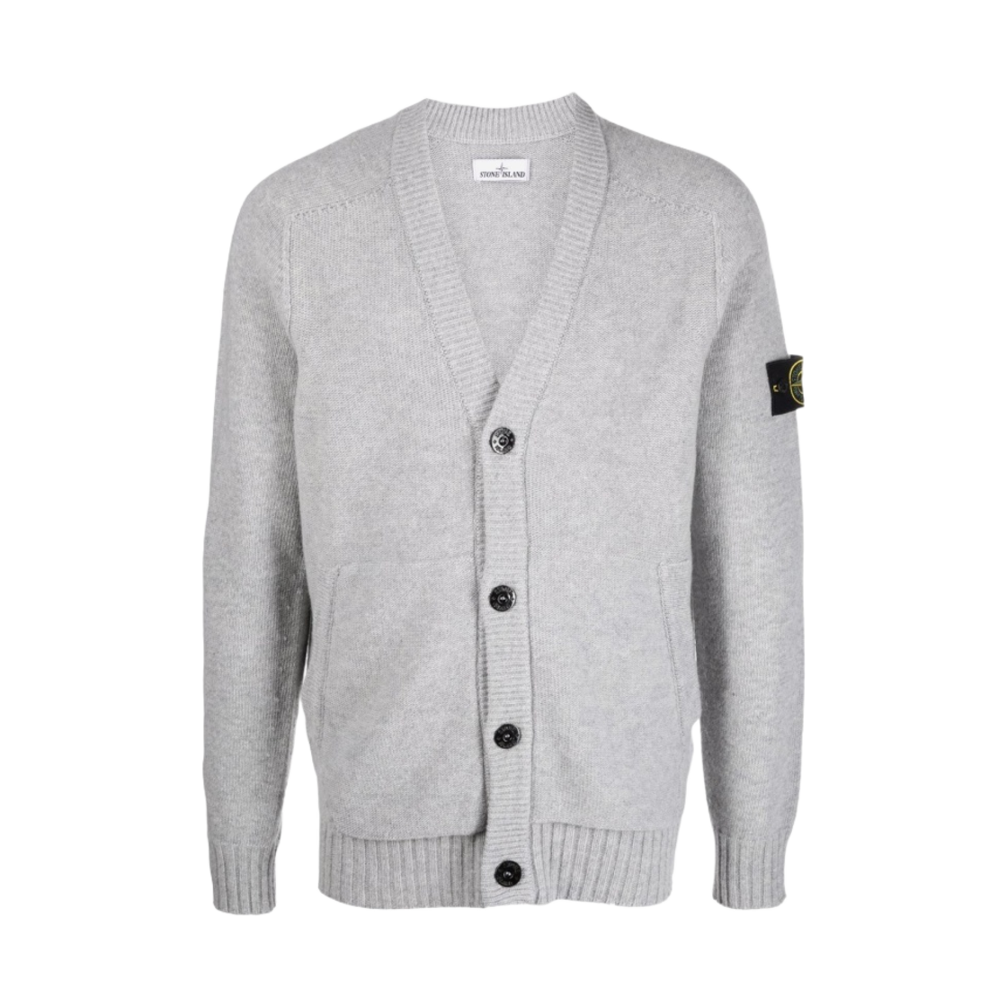 7515504A3-V0061 Stone Island 504A3 Lambswool Knit Cardigan Light Grey - 21FW