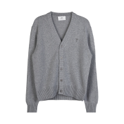 AMI de Coeur Embroidery Cardigan Heather Grey