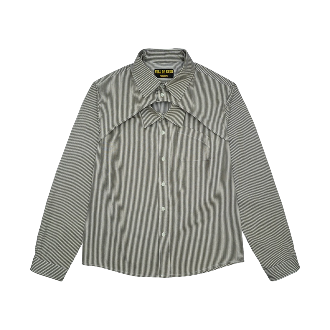 풀오브썬 더블 카라 스트라이프 셔츠 그레이