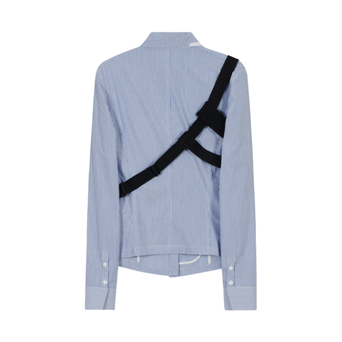 (W) 혜인 서 셔츠 w/ 체스트 밴드 스트라이프 블루((W) Hyein Seo Shirt w/ Chest Band Stripe Blue) - 2