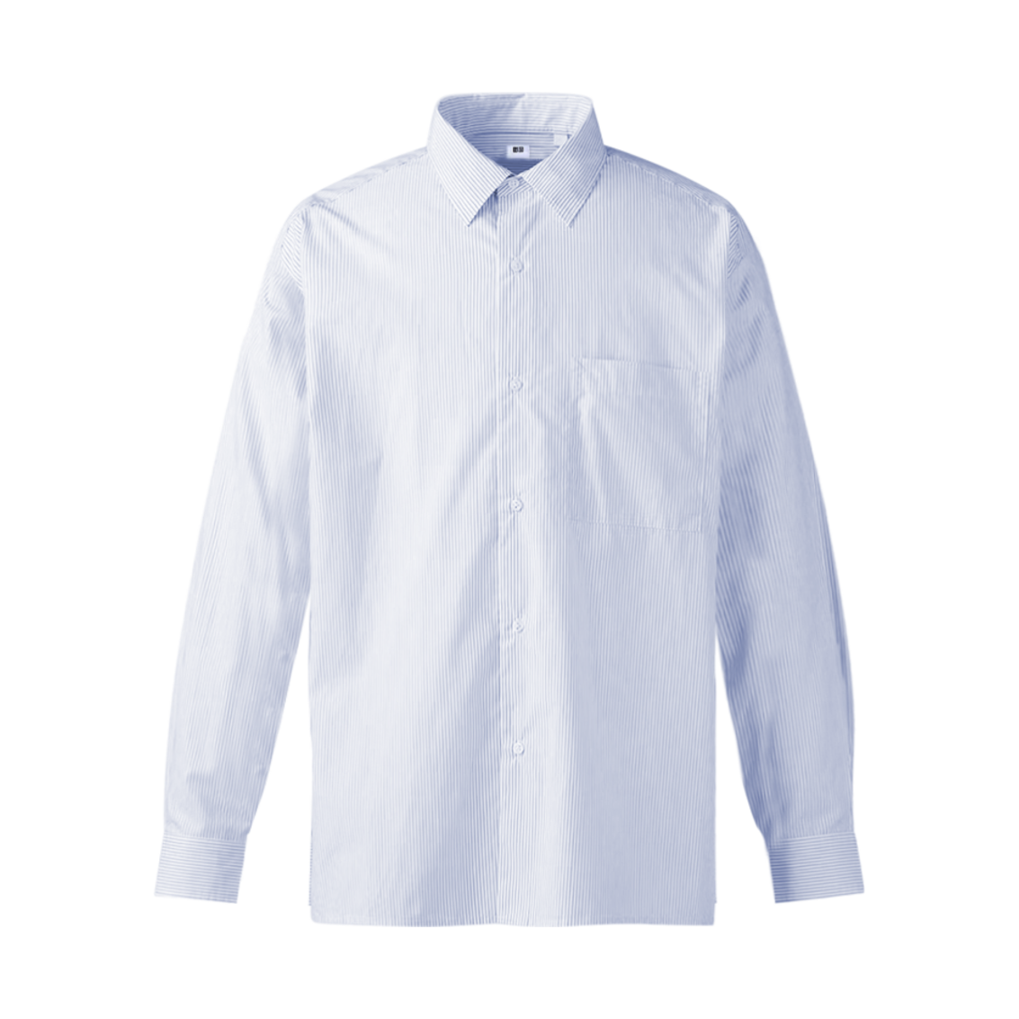 유니클로 C 브로드 오버사이즈 롱슬리브 스트라이프 셔츠 블루 - JP